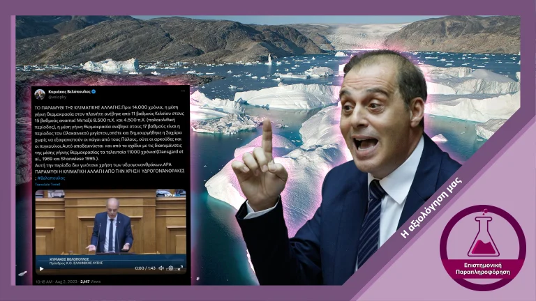 Ανυπόστατοι ισχυρισμοί κατά της κλιματικής αλλαγής από τον Κυριάκο Βελόπουλο