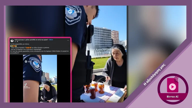 Βίντεο με σύλληψη ηλικιωμένης πωλήτριας από την Ελληνική Αστυνομία δημιουργήθηκε με AI