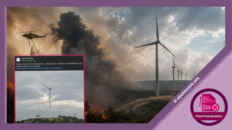 Δεν υπάρχει ενεργό έργο εγκατάστασης αιολικού πάρκου στις καμένες εκτάσεις του Ωραιοκάστρου